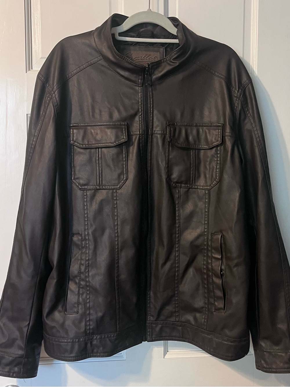 Men's Brown Leather Zip Jacket